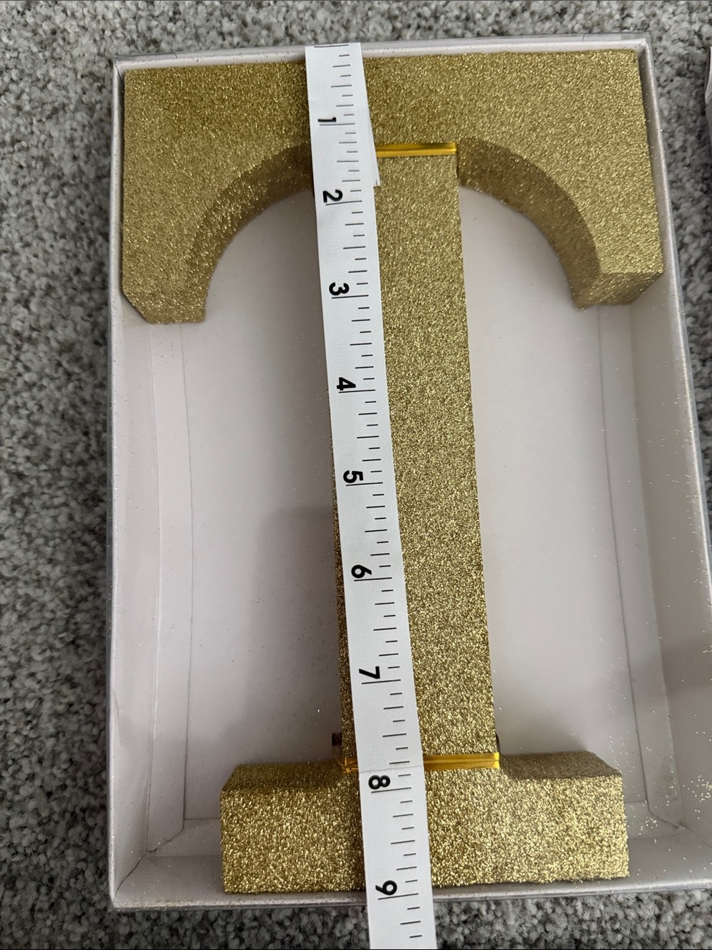Gold Glitter Letter & Number Set - J, T, #, 8 - Picture 3 of 3